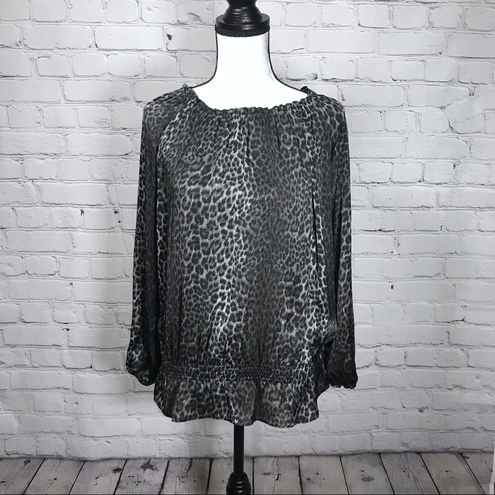 Michael Michael Kors | Gray Leopard Cheetah Blouse
